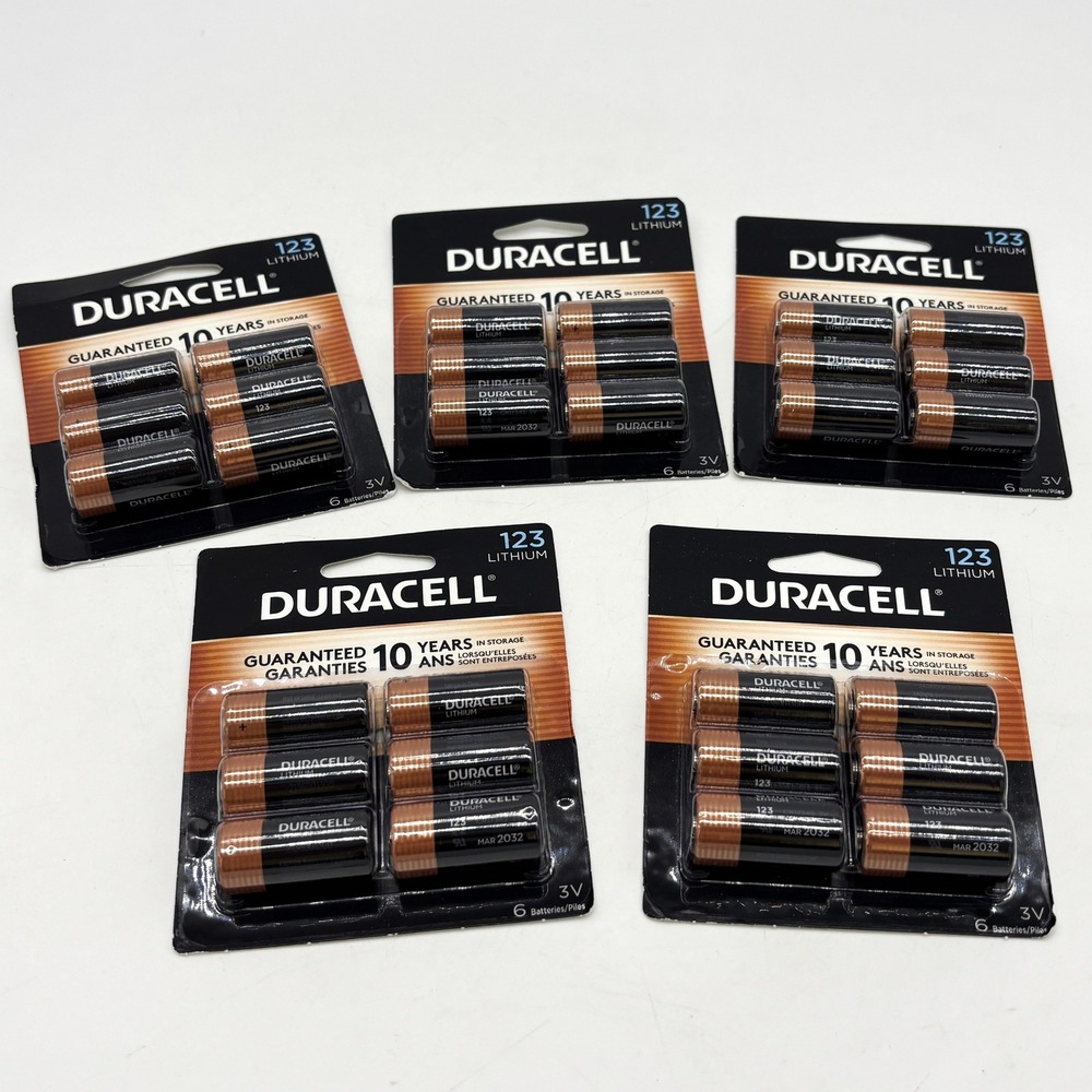 Duracell 123 Lithium 3V Batteries 30 Count Lot New 2032 Expiration DL123 CR17345